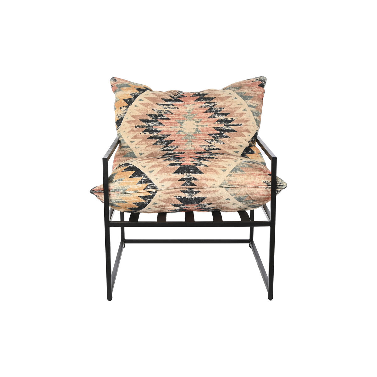 Poltrona DKD Home Decor 70 x 75 x 85 cm Nero Metallo Multicolore